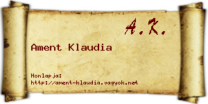Ament Klaudia névjegykártya